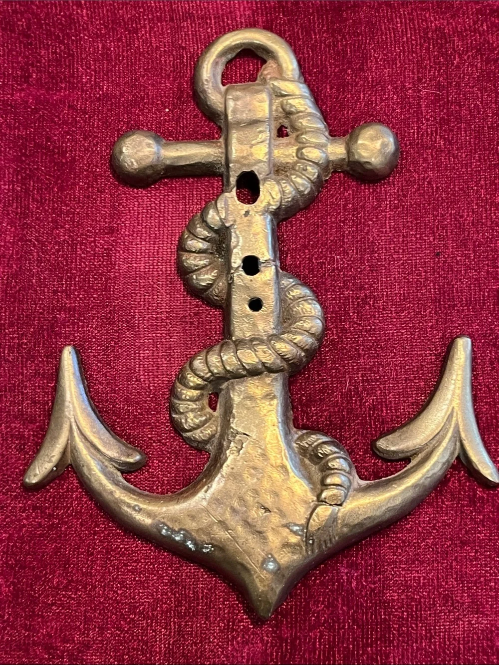 Vintage Gold Anchor Rope Wall Hook